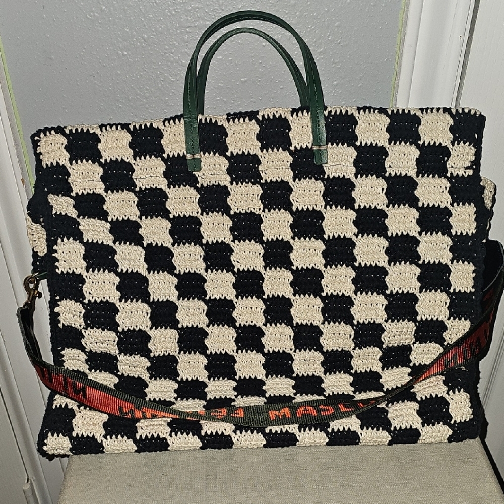 Black and White Checkered Women Bag